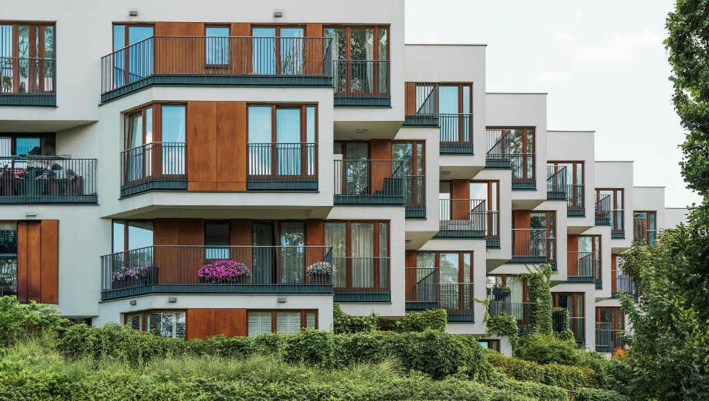 Modern multi-family residential building exterior